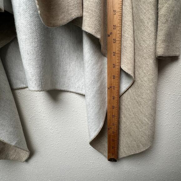 Zara Knit Two-Tone Waterfall Cardigan Sweater Tan/Cream Women M - Picture 10 of 11